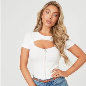 GUESS WOMEN ZIPPER FRONT TOP TSHIRT FREE SHIPPING